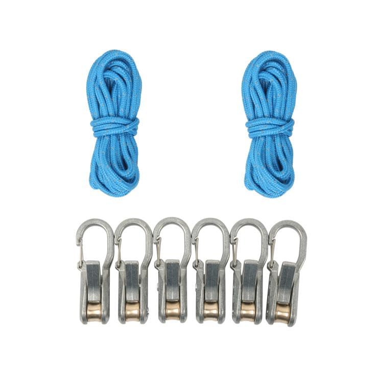 Retractable Paracord Tensioner Kit with Locking Carabiner Clips 3m Nylon Rope for RV Camping Tent Awning Includes 2 Ropes and 6 Hooks-image-10