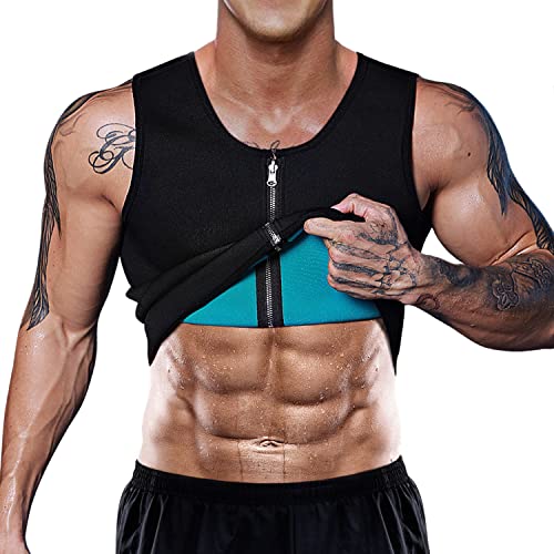 LaLaAreal Faja Reductora Adelgazante Hombre Camiseta Termica Sauna de Neopreno Fitness Running Gym Faja Deportiva