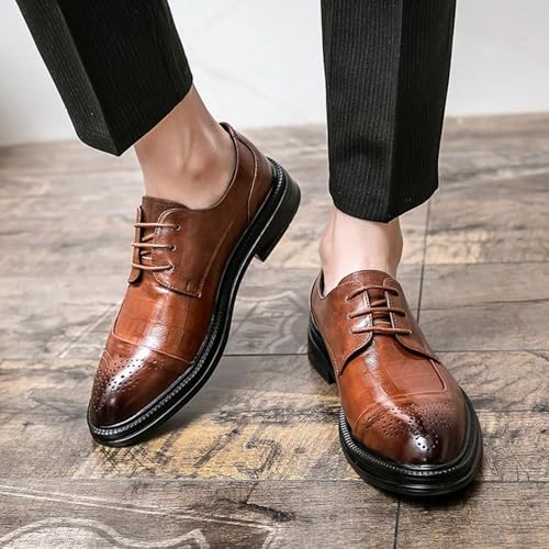 Men’s Comfort Oxfords Dress Shoes, Lace-up Fashion Classic Pointed Toe Comfortable Loafers Wedding Prom Formal Dress Casual Shoes for Men2