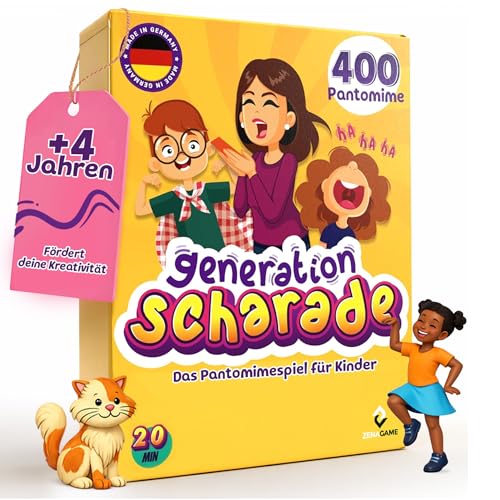 ZENAGAME Pantomime Spiel Kinder - Familien Spiele - Scharade Spiel Kinder -...