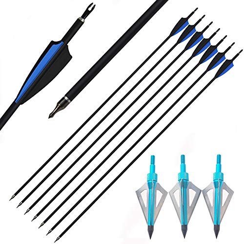 Flèches Carbone Toparchery SP400 32'' Plumes Dinde - Pour Arc Traditionnel, Recourbé, Chasse