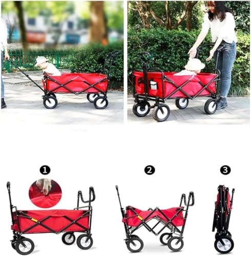 Carro plegable para compras al aire libre, carrito de camping, carro de empuje en tierra, carro de supermercado plegable, durable miniatura 5