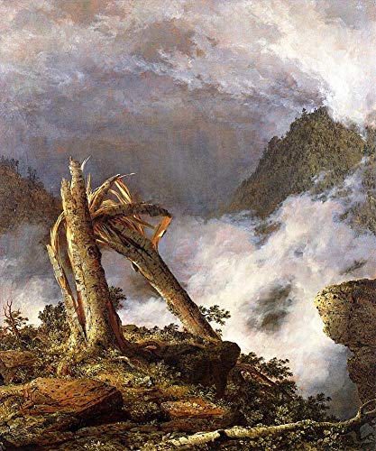 Tableaux tempête dans les montagnes église Frederic Edwin église -02