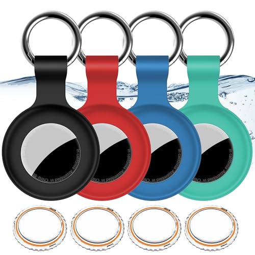4Pack,Compatible with Airtag Holder Case with Keychain IPX8 Waterproof
