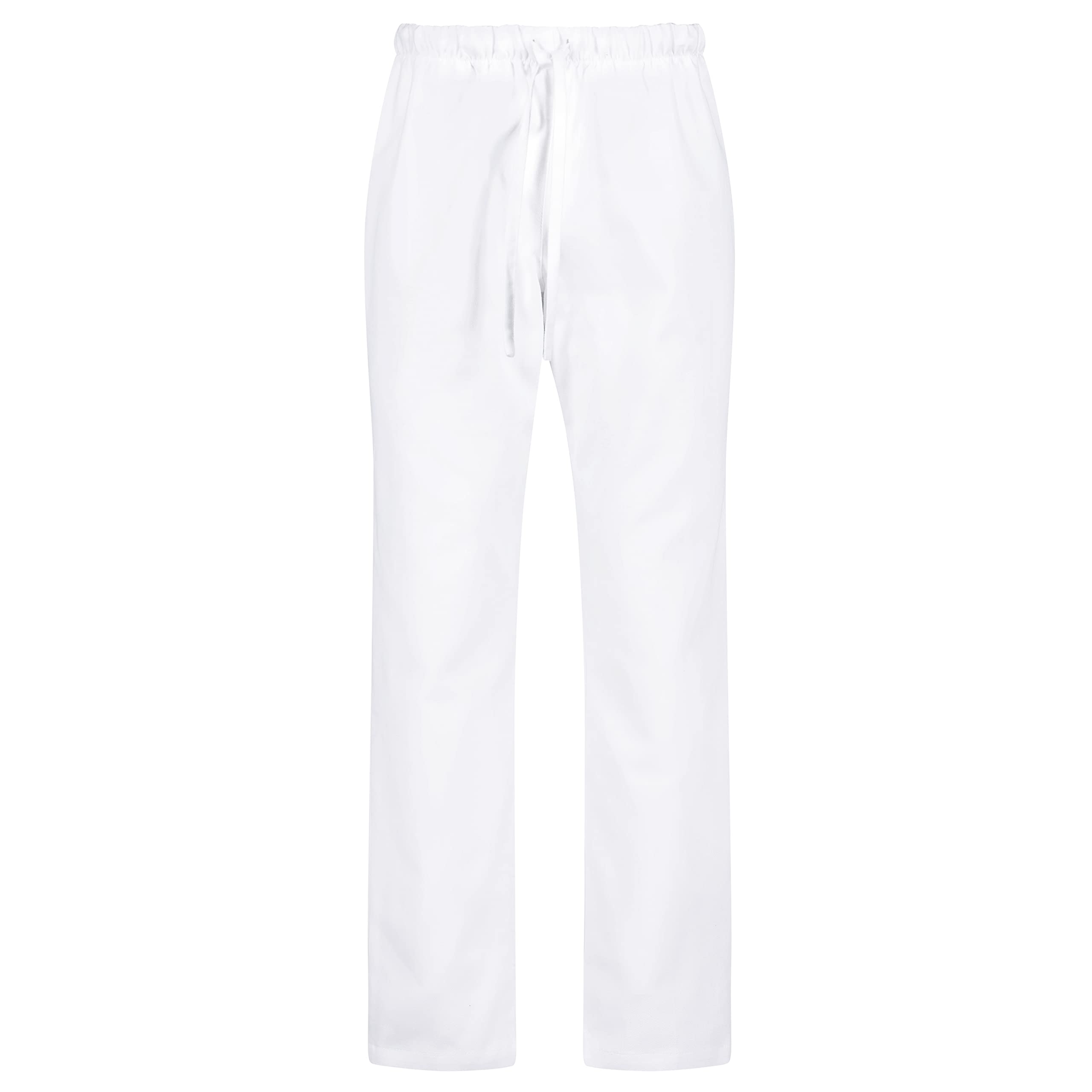 B-well Moren 100% Cotone Pantaloni Sanitari Donna Uomo Pantaloni da Lavoro Donna e Uomo Pantaloni Bianchi da Lavoro