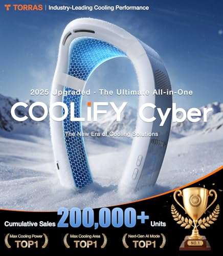 TORRAS COOLiFY Cyber・2025 Flagship AI Neck Air Conditioner, Ultimate Immersive Cooling Portable Neck Fan【No.1 Coolest & Max Cooling Area】Neck Cooler Neck Fans that Blow Cold Air Rechargeable for Gifts - Image 3