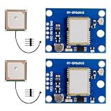 Ulegqin Módulo GPS, módulo de antena GPS con antena APM 2.5, control de vuelo, GY-NEO-6MV2, módulo de posición compatible con Arduino y varios módulos de control de vuelo (2 unidades)