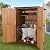 GUTINNEEN 4.6x2.42FT Sheds & Outdoor Storage Shed with All Around Metal Frame,Wooden Tool House with Adjustable Shelfs, Garden Tool Shes for Backyard Garden Patio Lawn, Brown