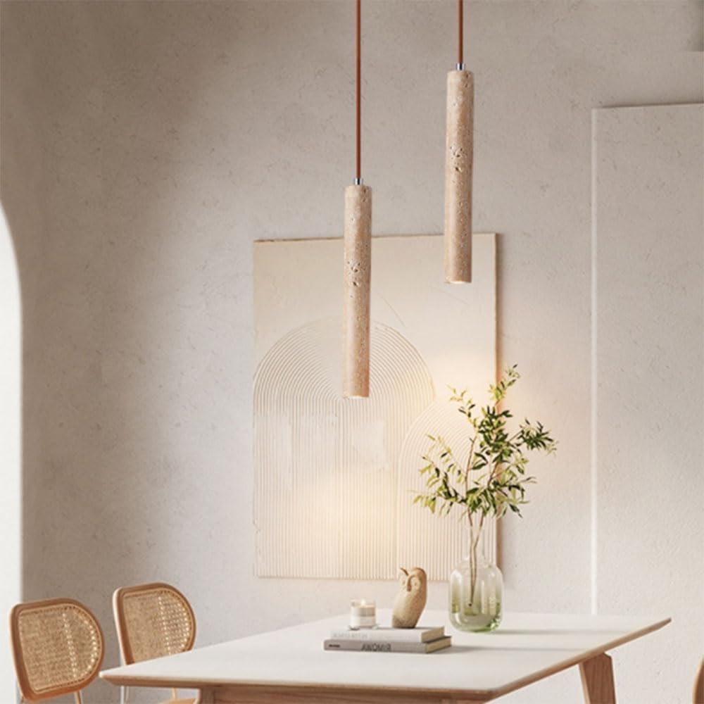 Żółta Lampa Wisząca Z Kamienia Jaskiniowego - Lampa Sufitowa Led 12 W, Klosz Cylindryczny, Żyrandol, Reflektor, Lampa Sufitowa Wisząca
