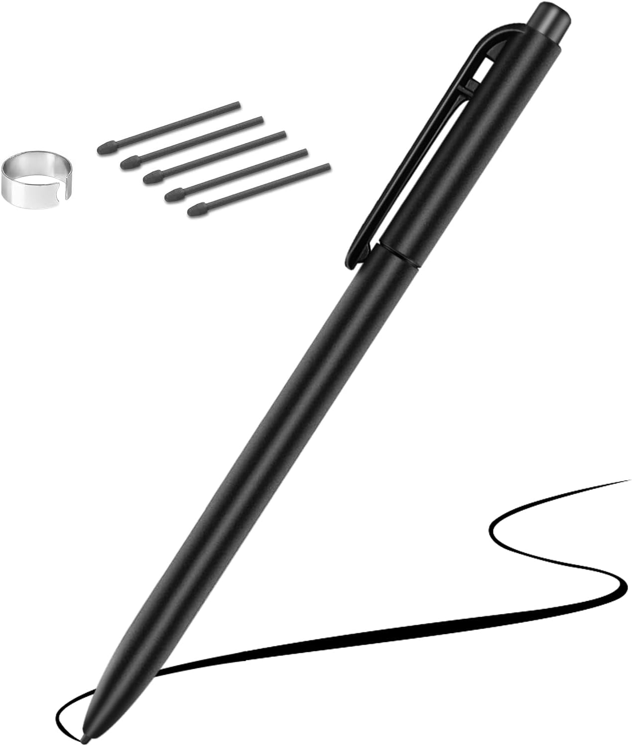 EMR Stylus for Kindle Scribe Pen with Eraser, Replacement for Remarkable 2 Pen with Eraser, EMR Pen for Kindle Scribe Stylus, 4096 Pressure Sensitivity,Palm Rejection,Tilt Support with 5 Pen Tips