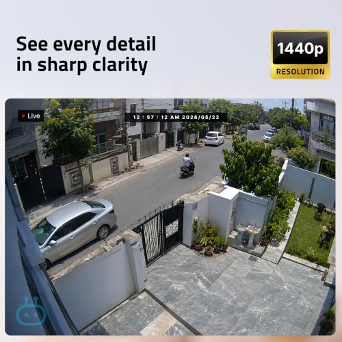 Image of Qubo Smart Outdoor Cam Pro 360 4MP | No SD Card Required, Records Directly on Cloud | STQC Certified | AI Person Detection | Automatic Alarm & Spotlight | Dual Night Vision | IP66 Rating