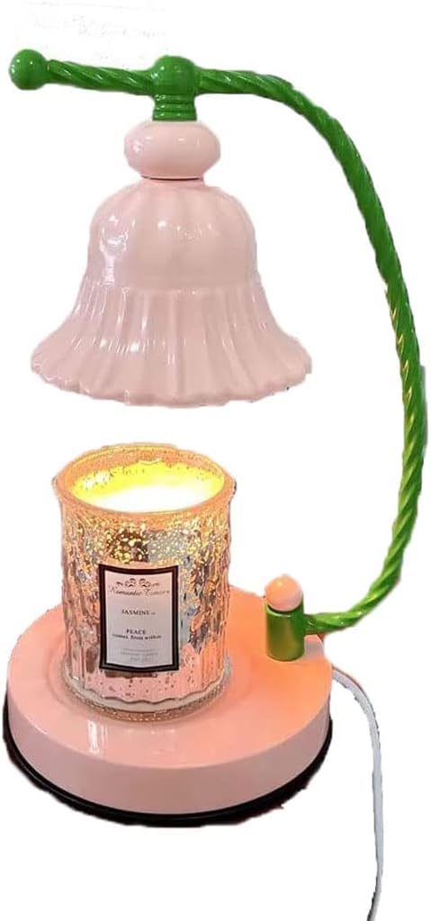 NOBRIM Aromatherapy Lamp Aromatherapy Electric Table Lamp Candle Warmers Pink Wax Candle Melt Creative Fragrance Desk Melter Lamp for Top-Down Candle Melting for Living Room Study