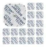 Boston Tech 16 electrodos para TENS Compatible con TENS BEURER Parches 5x5 cm Conector Botón 3,5 mm No Requiere Gel Adicional Compatibles con Otros TENS y EMS Reutilizables Hipoalergénicos