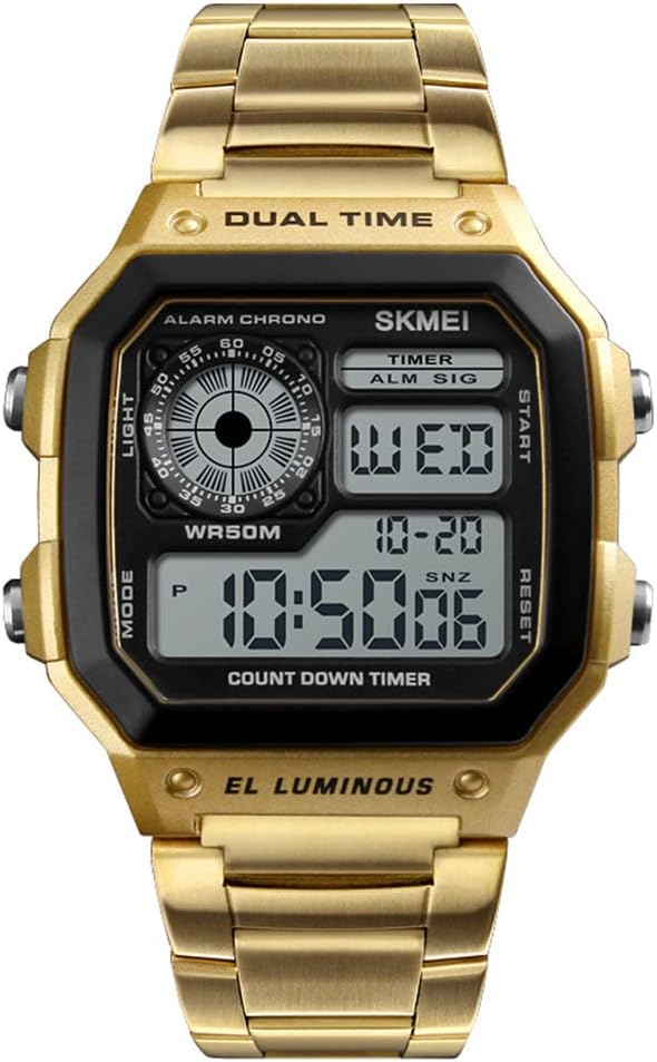 GenericMen Digital Watch Stopwatch Countdown Alarm Luminous Watch YUSASHOP