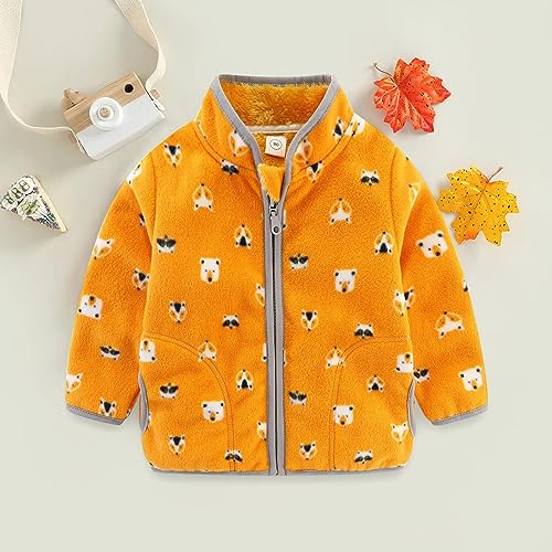 Toddler Boys Girls Fleece Jacket Dinosaur Print Polar Fleece Coat Collar Full Zip Jacket Graphic Sweatshirt Outerwear2
