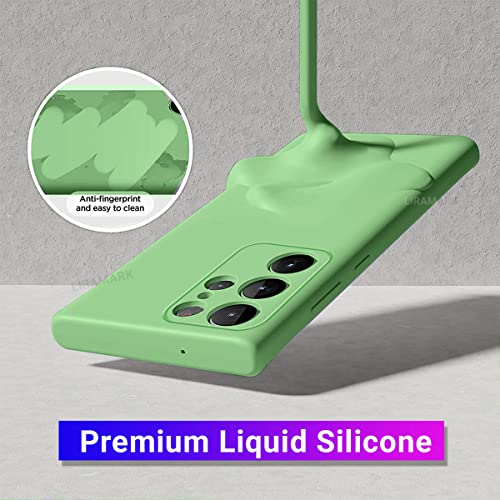 Image of LIRAMARK Liquid Silicone Soft Back Cover Case for Samsung Galaxy S23 Ultra 5G (Mint Green)