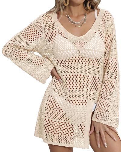 Image of CoCozy Crochet Cover Up for Women Mesh Hollow Out Bikini Cover Ups for Swimwear Summer Swimsuit 2026