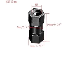 Vista 2 de Columna espaciadora hexagonal de aluminio M3 x 0.394 in, columna de conexión hexagonal, para dron, cuadricóptero, aviones RC, modelos de bricolaje