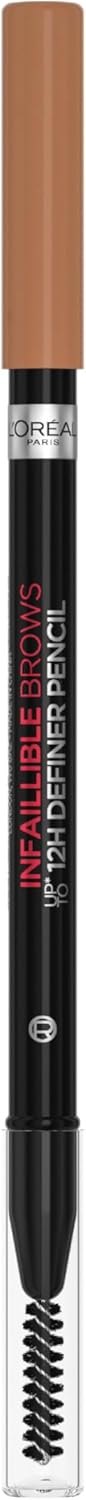 L’Oréal Paris Infaillible Brow 12H Definer Pencil Sharpenable eyebrow pencil – 6.32 Auburn – Sharpenable eyebrow pencil and brush in 1 – Shape your eyebrows – 8.8g