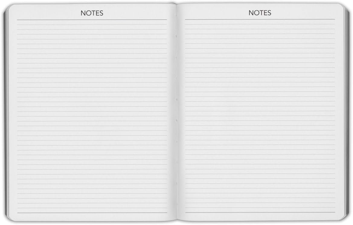 Harbor Personalized Large Monthly Planner 2026, Custom, Calendar Planner and Notebook, Durable Faux Leather, 14 Months, 96 Pages, Softcover & Lightweight - Cambridge Black - 9.75 x 7.5 "