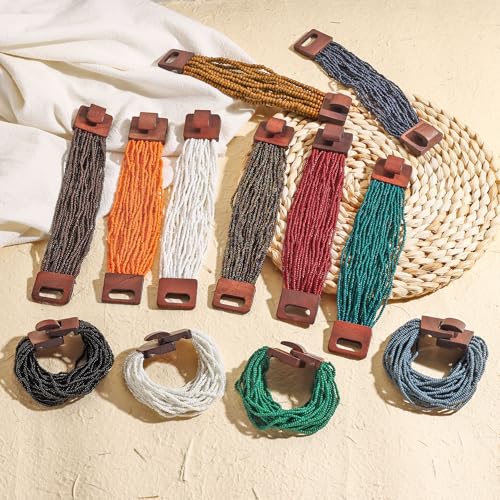 Coiris Multi Layers Seed Beads Wide Bangle Strand Bracelet for Women (BR1167)…3