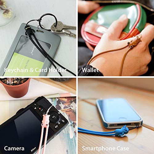 Multi-Purpose Hand Wrist Strap with Cute Animal Cartoon Phone Charm Elastic Silicone Lanyard Bracelet for Cell Phone iPhone Case ID Holder Name Badge Keys Keychain USB Flash Drive - Duck