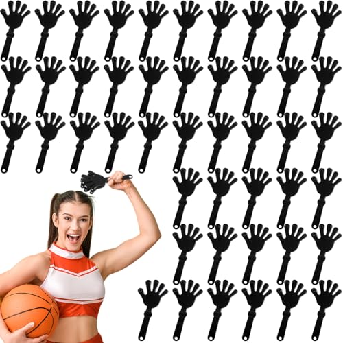 Junkin 48 Pcs Hand Clappers Bulk 7. 5 x 3. 5 Inches Noise Makers Party Favors Clapping Noise Maker Clacker for Birthdays Game Prizes Rewards Football Sporting Events Cheers Supplies (Black)