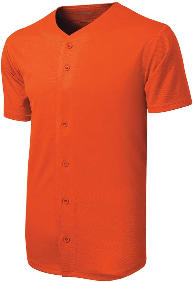 DRIEQUIP Mens Moisture Wicking Tough Mesh Full-Button Jersey Sizes XS-4XL