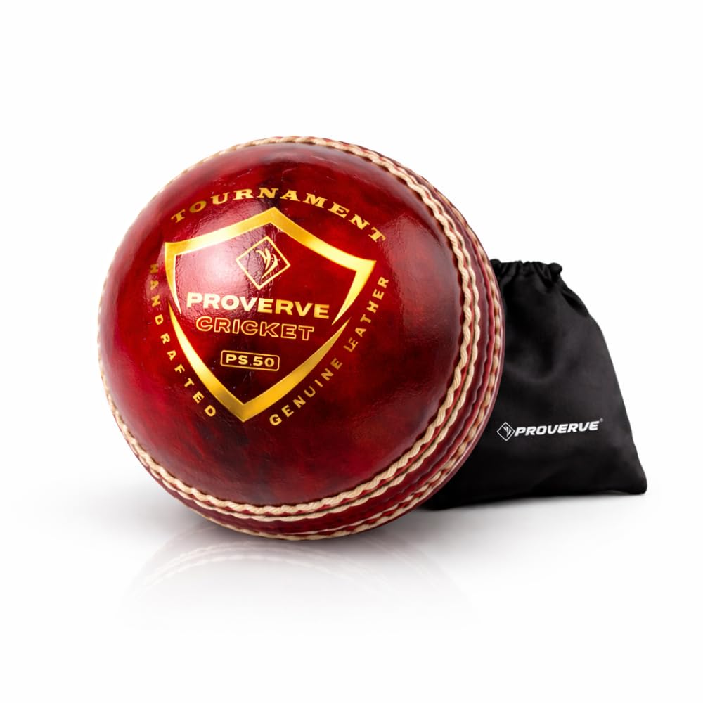 Premium Leather Ball for Cricket | Hand-Stitched Four-Piece | Water-Resistant, Durable & Swing-Optimized | Excellent Bounce with Strong Seam | Professional Tournament Ball (Red, Pack of 1)-image-13