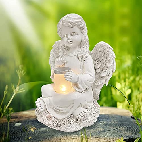 Statuette ange extérieur résistante aux intempéries et sans fil solaire - 7