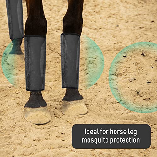 Image of Jexine Set of 8 Mesh Fly Boots for Horse Loose Fitting Non Slip Breathable Horse Fly Leggings Protective Reduces Stress Leg Fatigue Wraps for Preventing Flies Mosquitoes Bite