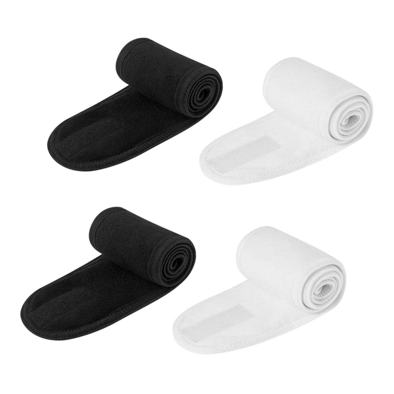 Didiseaon 12pezzi Fasce Elastiche Assorbenti Per Donna Con Chiusura Per Spa Yoga e Makeup Di Bianche e Nere Comode e Pratiche Per Lavaggio Del Viso e La Della