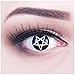 Produktbild Funnylens 1 Paar farbige weisse weiße schwarze Crazy Pentagram Teufel Satan Jahres Kontaktlinsen perfekt zu Halloween, Karneval, Fasching oder Fasnacht mit gratis Kontaktlinsenbehälter ohne Stärke!