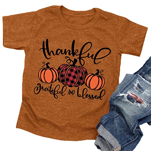 Thankful Grateful Blessed Shirts Toddler Boys Girls Thanksgiving ...