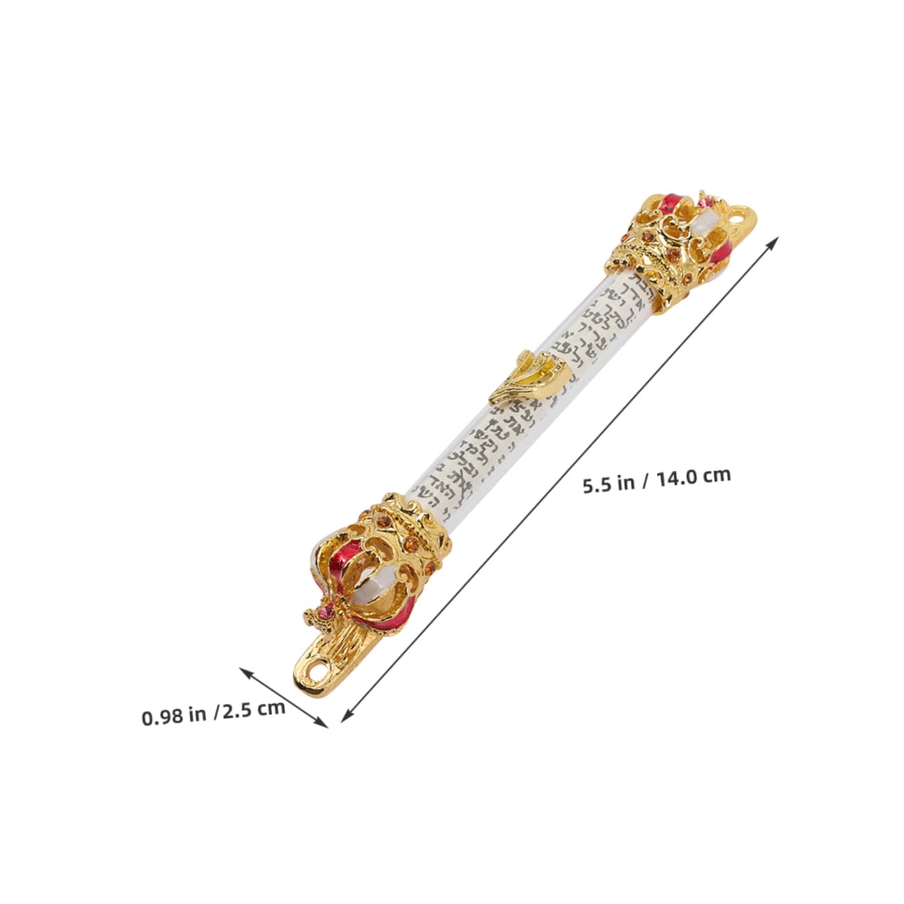 Cabilock 2pcs Metal Mezuzah Crown Design with Hebrew Blessing Craftsmanship for Jewish Housewarming and Hannukah Decor Religious for Sacred Spaces