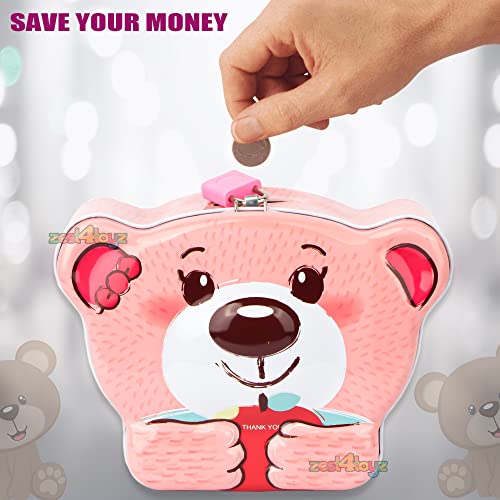 Image of Zest 4 Toyz Money Bank for Kids Metal Piggy Bank with Lock N Key Money Saving Box Gullak Money Box Coin Bank Kids Cash Box Return Gifts