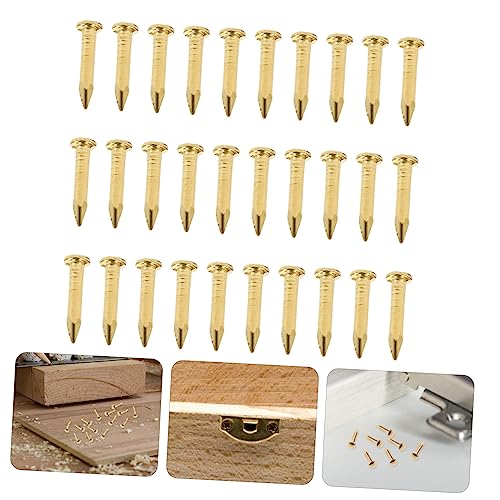 Clavos redondos de latón 200 piezas para bisagras de muebles y cajas de madera miniatura 6