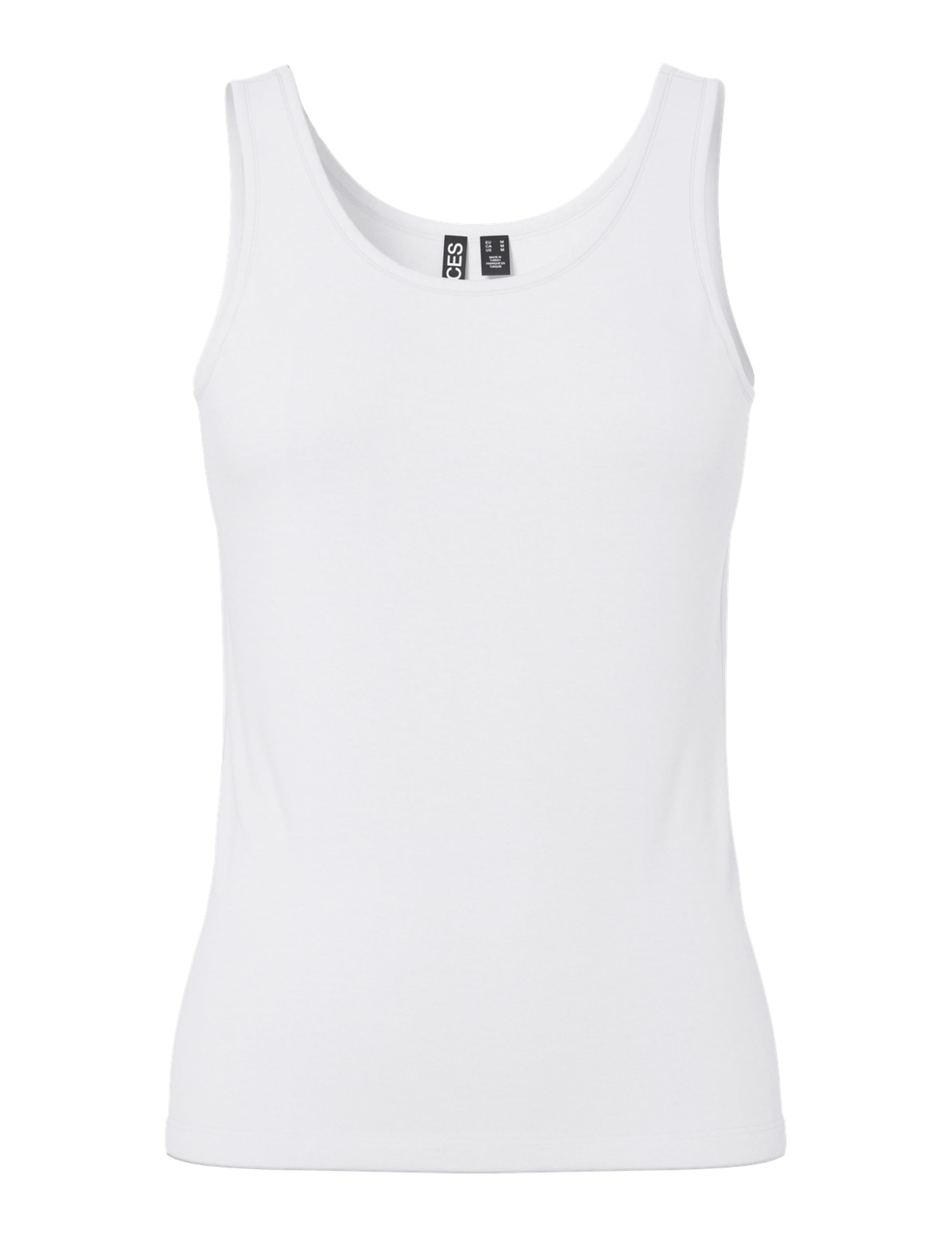 PIECES Women's Pcsirene Tank Top Noos Vest, White (Bright White), 42 (Manufacturer Size: X-Large)