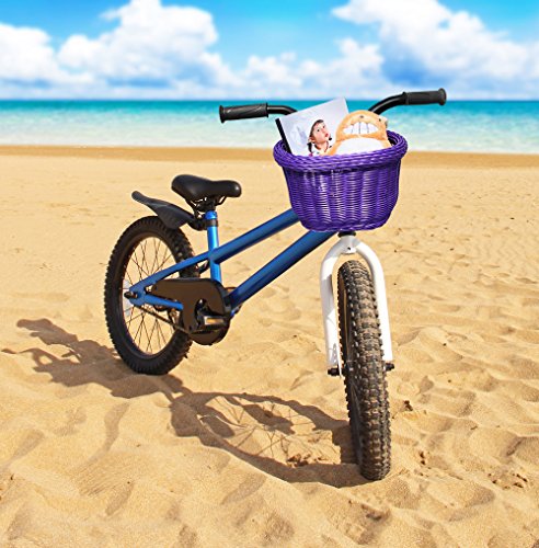 Colorbasket Kids Front Handlebar Bike Basket, Purple - Thumbnail 4