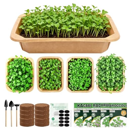 Microgreens Growing Kit Indoor Garden - Complete Micro Greens Growing Kits with 5 Seed Packs - Grow Broccoli, Arugula, Kale, Cabbage, Radish with Waterproof Trays - Grow Microgreens Indoor for Health