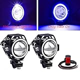 【FÁCIL DE INSTALAR】 El faro de motocicleta Biqing equipado con soportes de montaje separables para el ángulo de iluminación deseado, se puede montar en el manillar, el parachoques delantero o la rejilla. (Rango ajustable de la abrazadera: 18-28 mm).