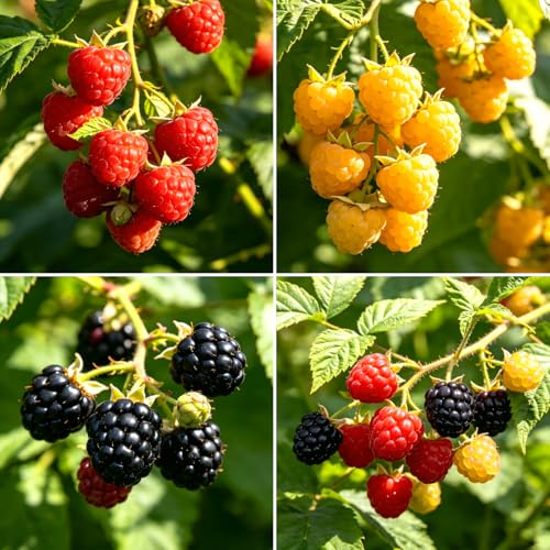 CarpetC 300+ Mixed Raspberry Seeds for Planting, Perennial Sweet Juicy Berry Seeds, Cold-Hardy Fruit Rubus idaeus, Non-GMO Heirloom for Home Garden, Containers & Edible Landscapes