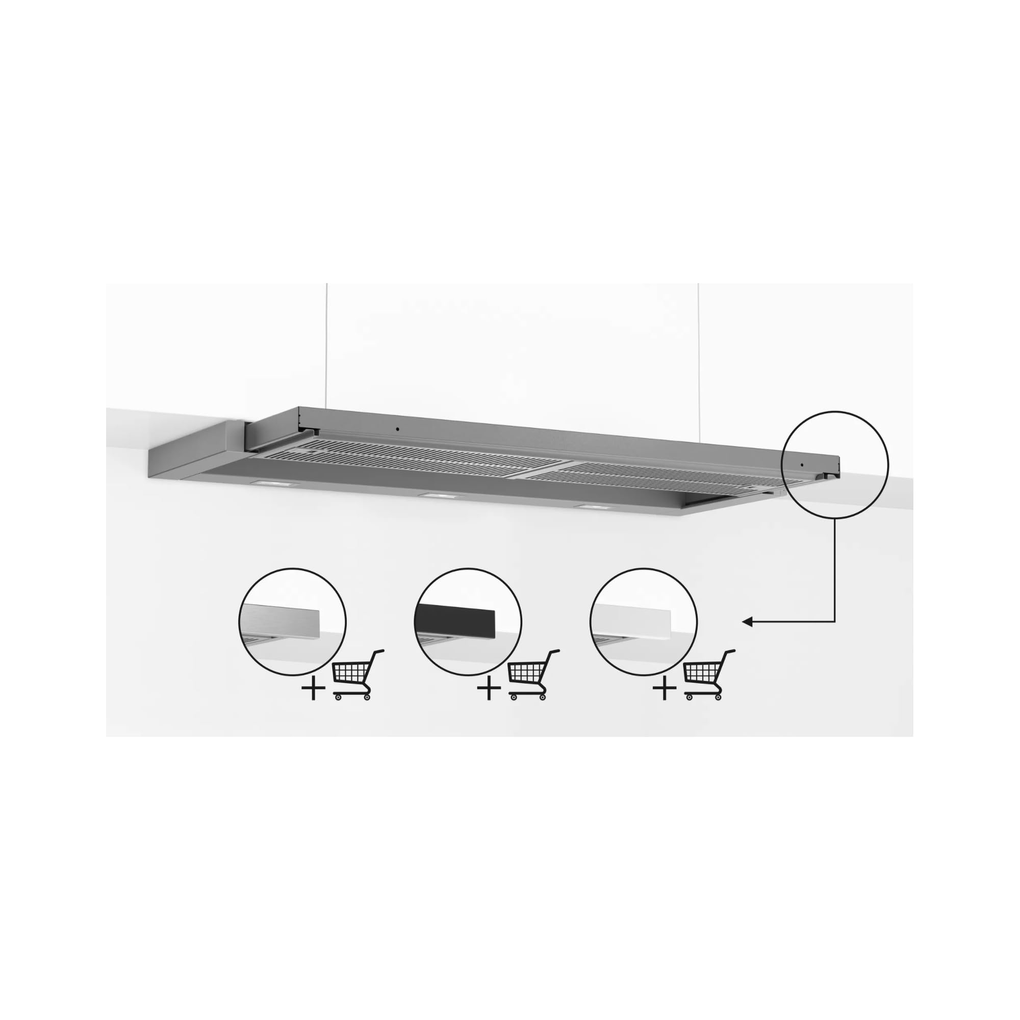 Bosch Hausgeräte DFR097A52 - Copertura per schermo piatto serie 4, larghezza 90 cm, aria di circolazione e di scarico, prodotto in Germania, EcoSilence Drive silenzioso ed efficiente, illuminazione a