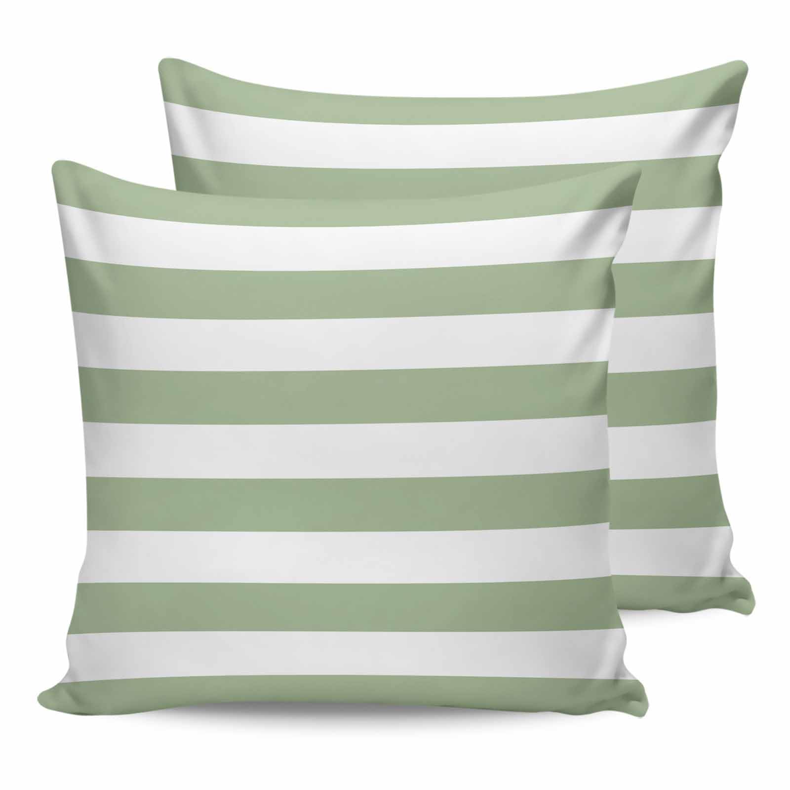 JasmineM Outdoor Pillow Covers 20x20 Waterproof Polyester Throw Pillow Covers, Spring Stripes Green Decorative Pillowcases Garden Cushion Case for Patio Couch Sofa Decoration Set of 2, Sage Green