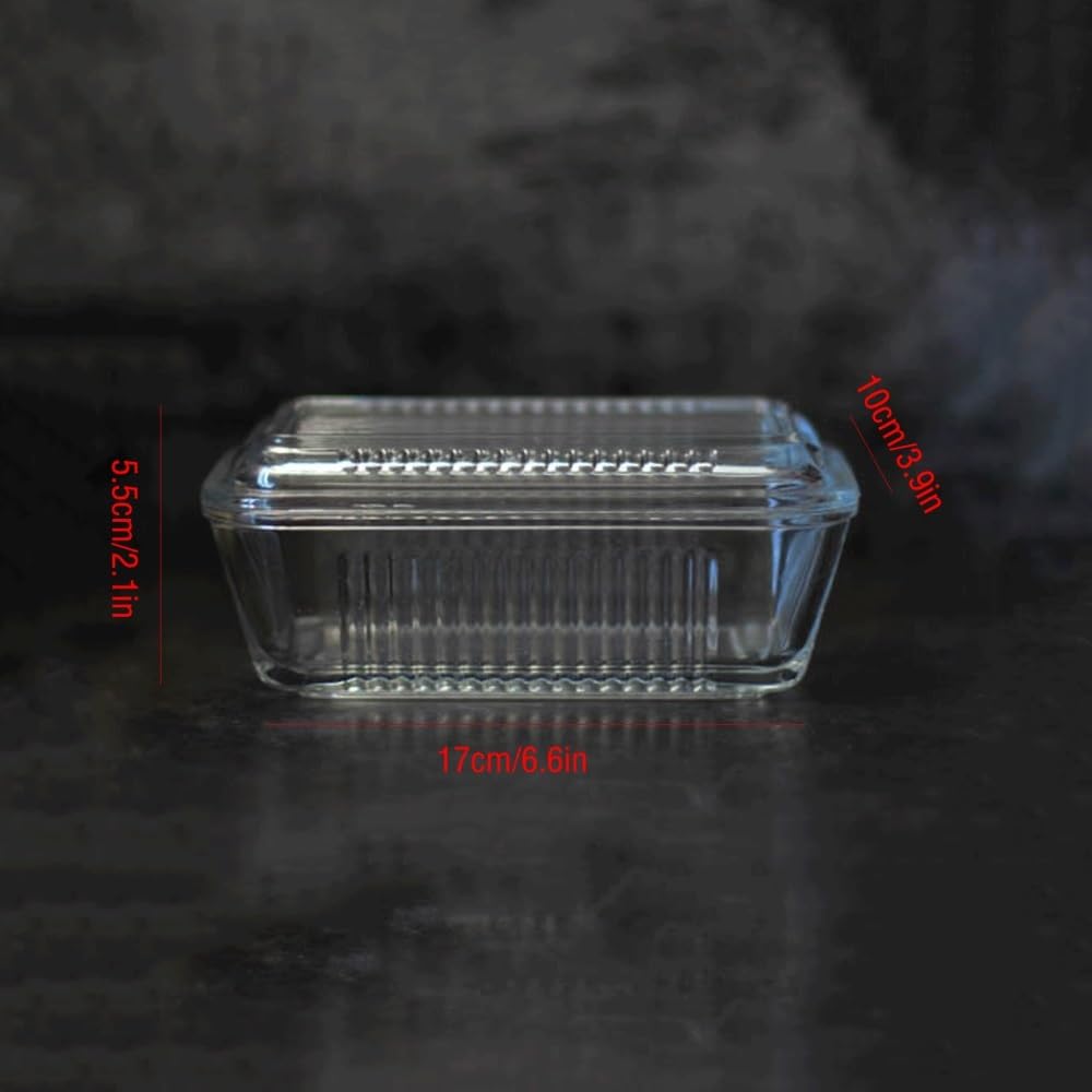 Mantequera Mantequera con Tapa de Vidrio Transparente, Recipiente Multiusos for la Cocina Mantequera