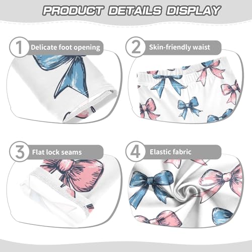 ZZKKO Girls Leggings Bow Ribbon Toddler Girls Clothes Leggings for Girls Toddler Girls Leggings 3-4T3