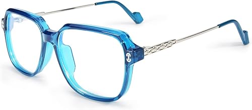 Miniatura 6 de VISOONE Gafas de bloqueo de luz azul de gran tamaño con marco cuadrado elegante TR90 y patillas de metal para mujeres y hombres REMY