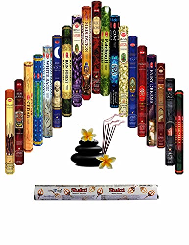 Giftbrit Hem Incense Sticks Various Fragrances 15 Packs Total 300 Sticks(15 Packs x 20 Sticks) | Best for Meditation,Yoga,Aroma Therapy, Relaxation