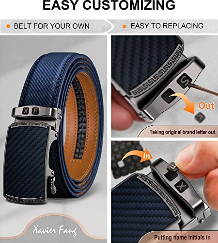 Image of KEMISANT Belt Men, Sliding Ratchet Belt Genuine Leather For Gift Mens Dress Pants Oxfords,Size Adjustable
