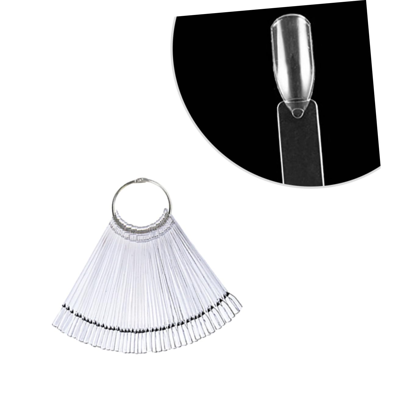 BESTYASH 100pcs Nail Plates Fan-shaped Display Sticks for Nail Art Practice and Polish Showcase Includes of Each for Professionals and Enthusiasts